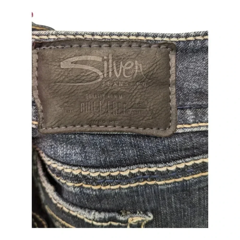 Silver Suki Womens Size W29/L32 Mid Straight Leg Stretchy Jeans Dark Wash - Picture 7 of 15
